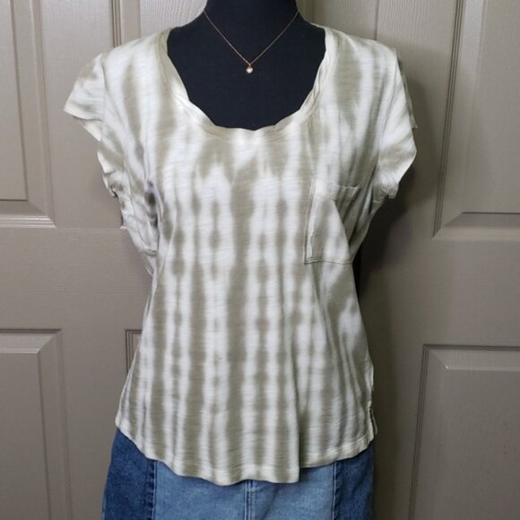 NWT Sanctuary green tie dye scoop neck pocket short sleeve t shirt size large - Picture 1 of 9